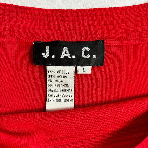 J.A.C. Women's Dressy Top Deep Red size Large Nylon Viscose Blend RN 88664 - Picture 5 of 7